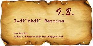 Ivánkó Bettina névjegykártya
